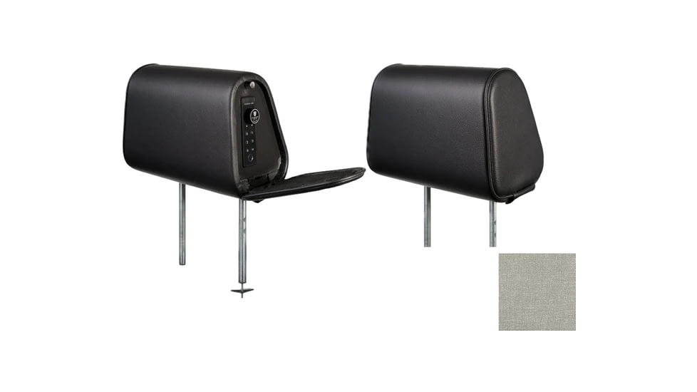 The Headrest Safe Co. The Vulcan Bundle Left-Hand Driver Bundle, Cloth, Light Gray, HRBUNLGC01LH