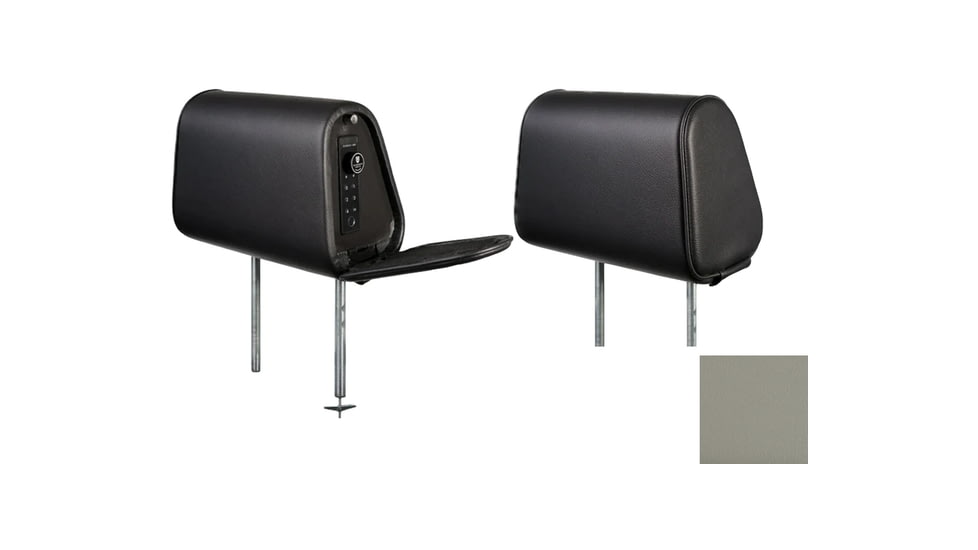 The Headrest Safe Co. The Vulcan Bundle Left-Hand Driver Bundle, Leatherette, Dark Gray, HRBUNDGL01LH