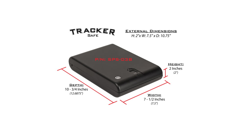 Tracker Safe Single Pistol Safe-Biometric Lock, 10.75in, Black, SPS-03B