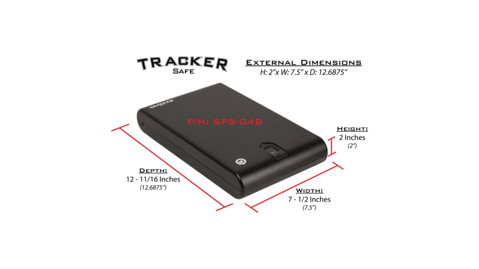 Tracker Safe Single Pistol Safe-Biometric Lock, 12.6in, Black, SPS-04B