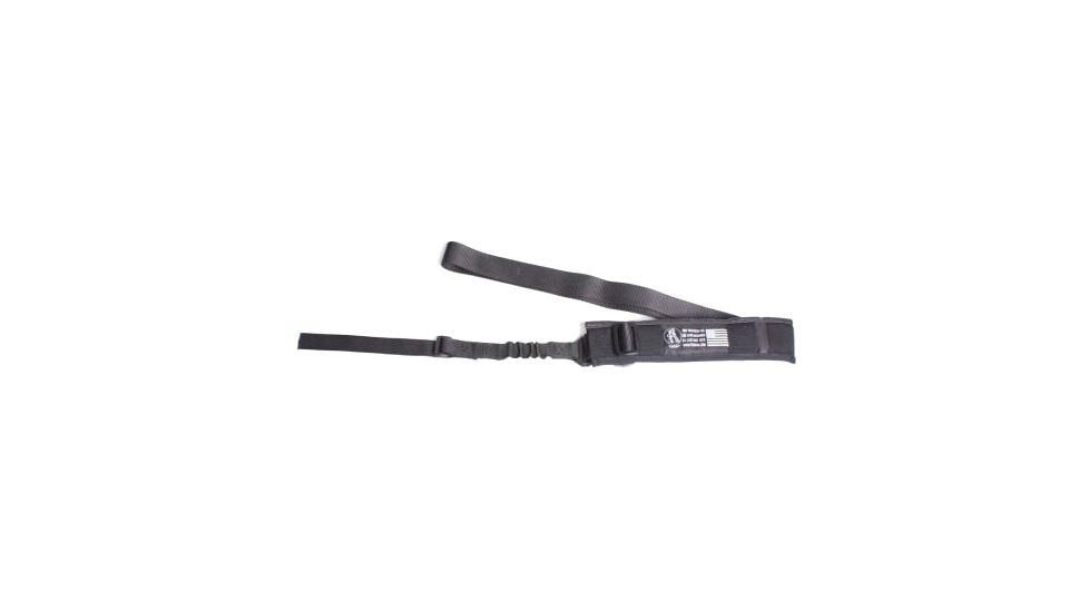 Troy One Point Combat Sling w/ Non-Slip Pad &amp; Emergency Strap, Black 1PS-00BT-00