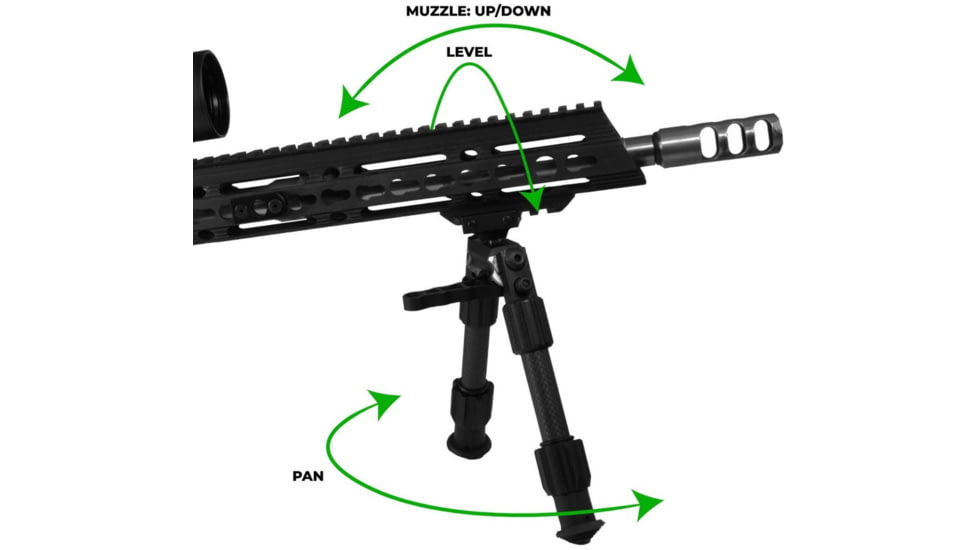 TruGlo Tac Pod Carbon Pro Bipod, Sling Stud Mount, 9-13, Black, TG-TG8906L