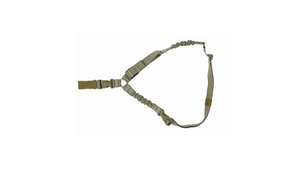 TUFF Products Single-Point Sling w/ Quick Adj. Tab and Dual Bungee Construction, Coyote Brown Nylon 4001Q-CB