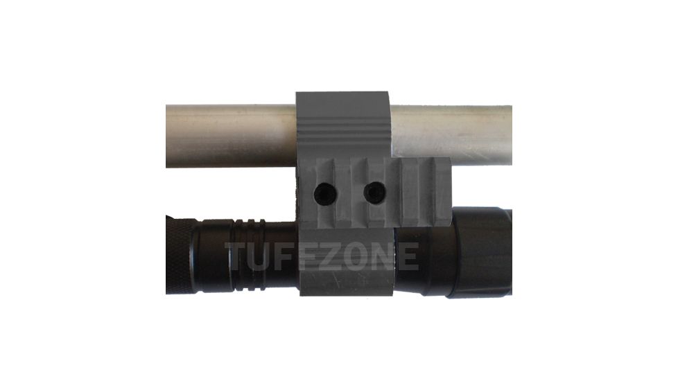 Tuff Zone Barrel Clamp Mount 0.7-1in w/ Side Rail - 4 Slots, Hard Andonized, TZ-M1B5