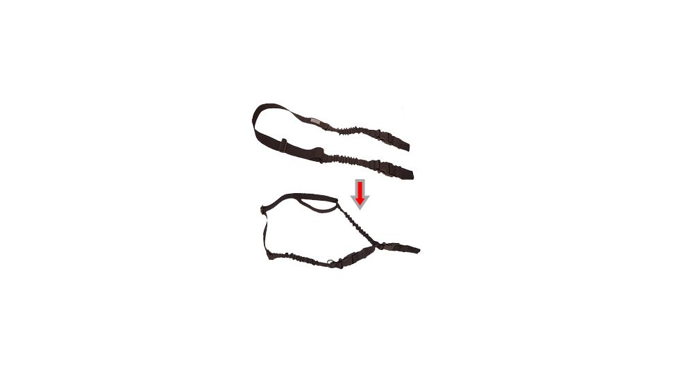 Tuff Zone Double to Single Point Convertible Sling, Black, TZ-GL12B / T