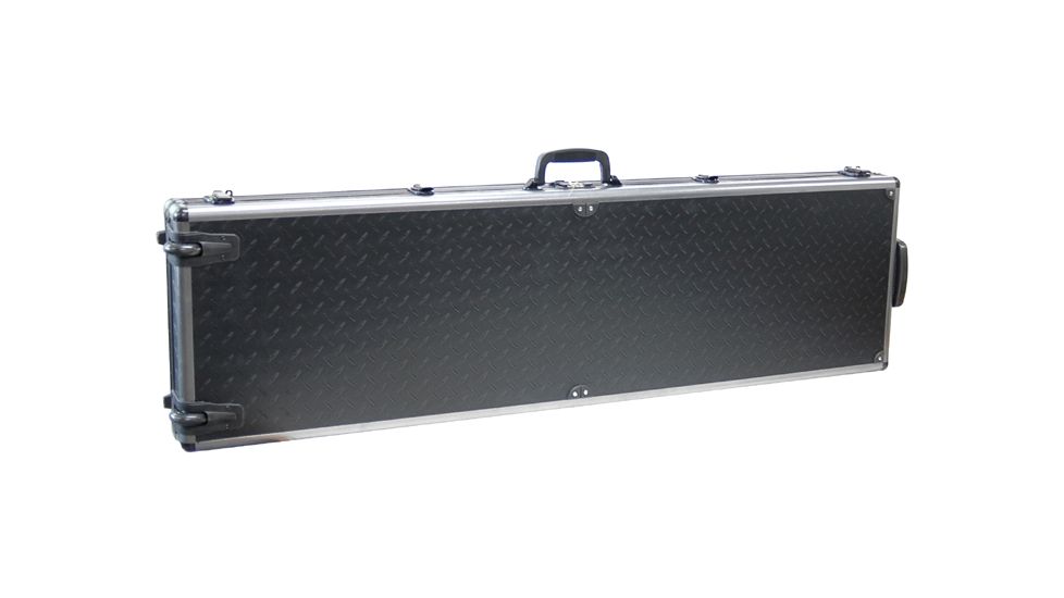 TZ Case Ironite Alumitech Diamond Plate Double Rifle/Shotgun Case w Wheels Black TZ0053DPIW
