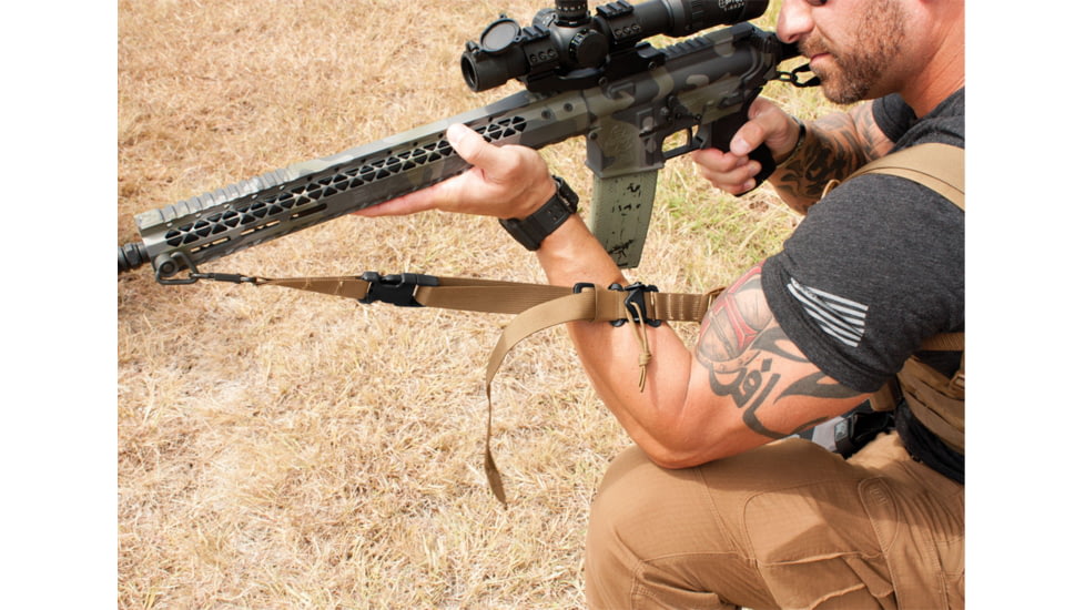 United States Tactical D2 - 2-Point Open Ended Rapid Fit Sling, 1.25in, Coyote, UST-SLD00202OE