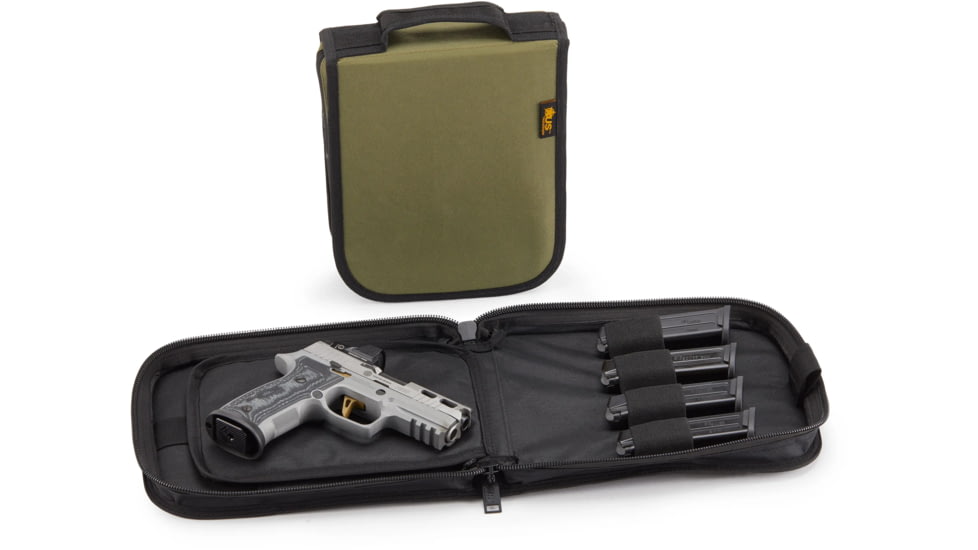 US PeaceKeeper 10.75in Handgun Case, 600 Denier Polyester, Olive Drab Green, P26107