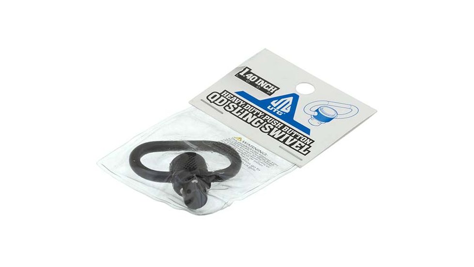 Leapers UTG Pro Heavy Duty QD Sling Swivel, 1.4in Loop, Steel, Black, Small, TL-QDSW38