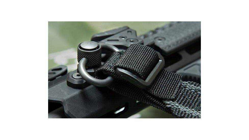 Leapers UTG Pro Heavy Duty QD Sling Swivel, 1.4in Loop, Steel, Black, Small, TL-QDSW38