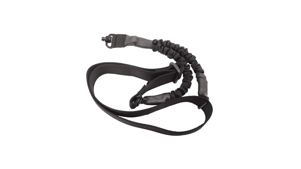 UTG Pro Next Gen. Single Point Bungee Gun Sling, QD Swivel, Black PVC-GB507B