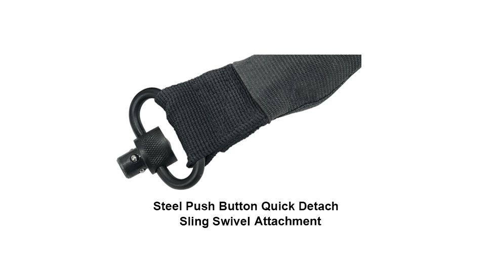 UTG Pro Next Gen. Single Point Bungee Gun Sling, QD Swivel, Black PVC-GB507B