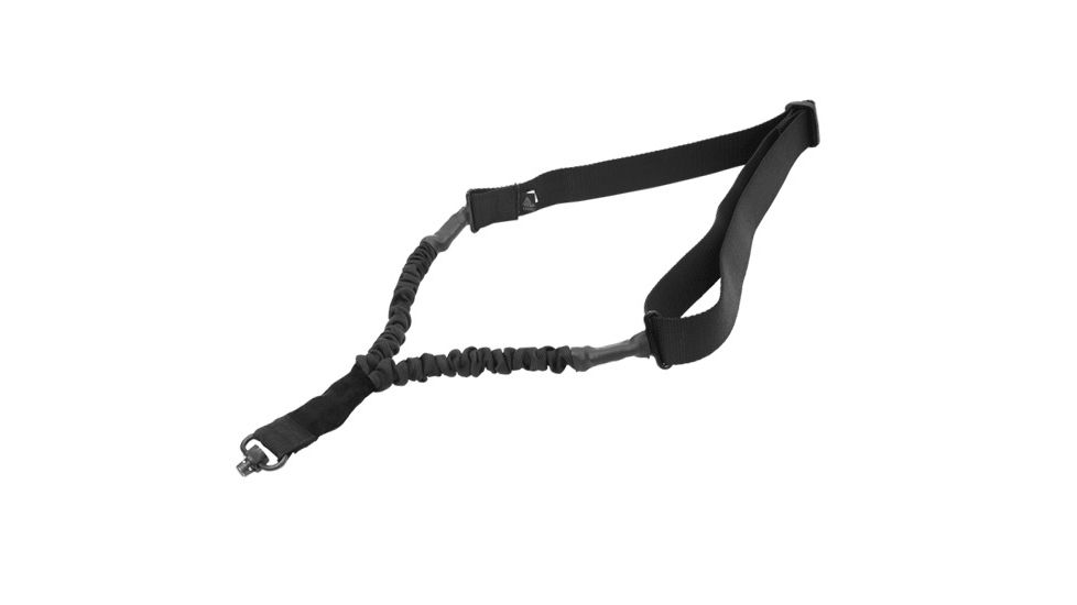 UTG Pro Next Gen. Single Point Bungee Gun Sling, QD Swivel, Black PVC-GB507B