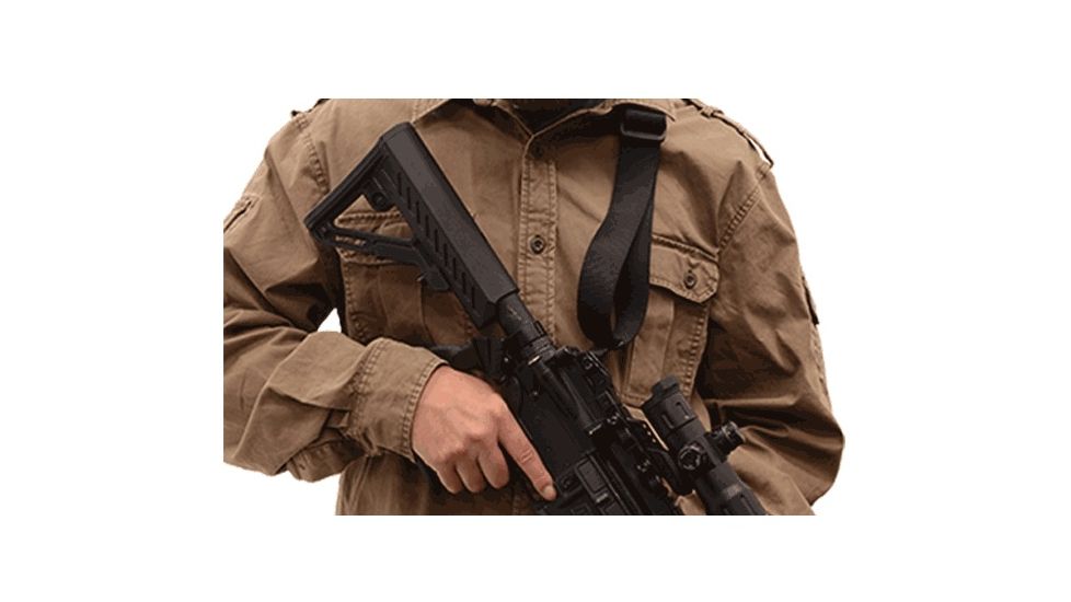 UTG Pro Next Gen. Single Point Bungee Gun Sling, QD Swivel, Black PVC-GB507B