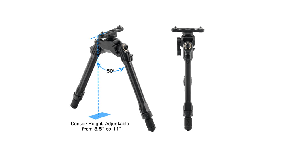 UTG Pro UTG PRO TBNR Bipod, 8.5 in-11 in Center Height, M-LOK, Black, TLUBP01M