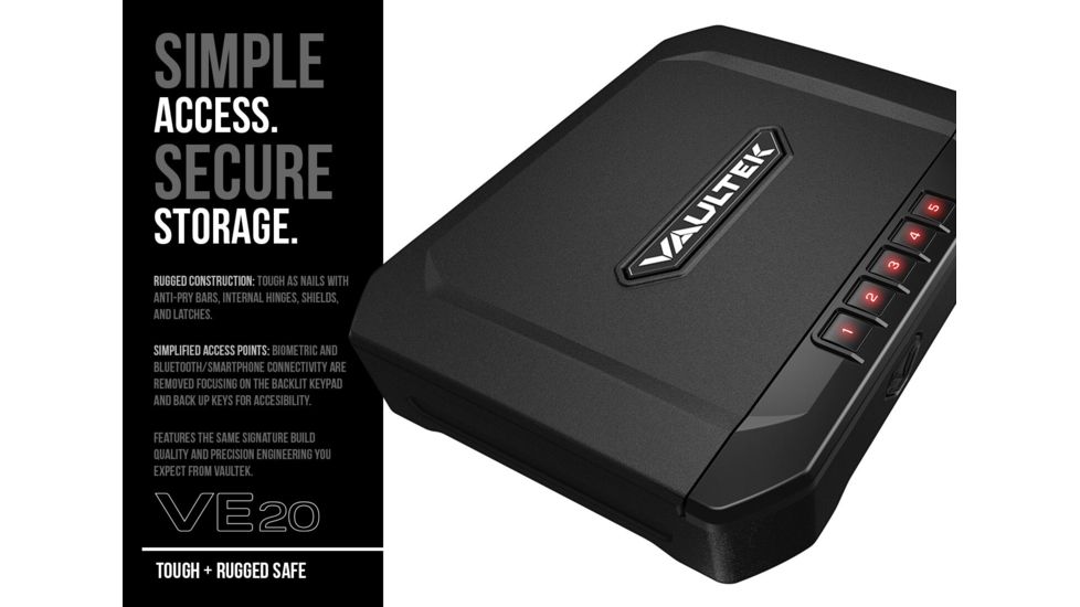 Vaultek Safe Essential VE20 Safe, Black, VE20-BK