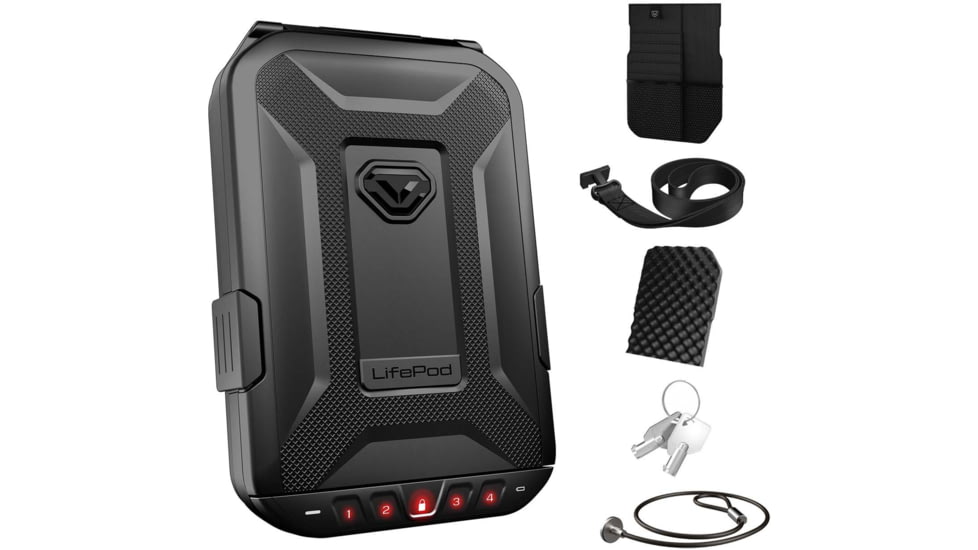 Vaultek Safe LifePod Rugged Airtight Weather Resistant Storage w/ Built-in Lock, Black, XLP10-BK