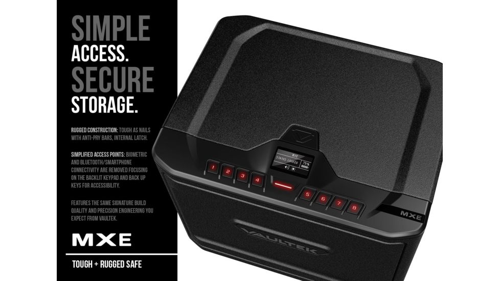 Vaultek Safe MX Essential High Capacity Rugged Safe, Covert Black MXE-BK