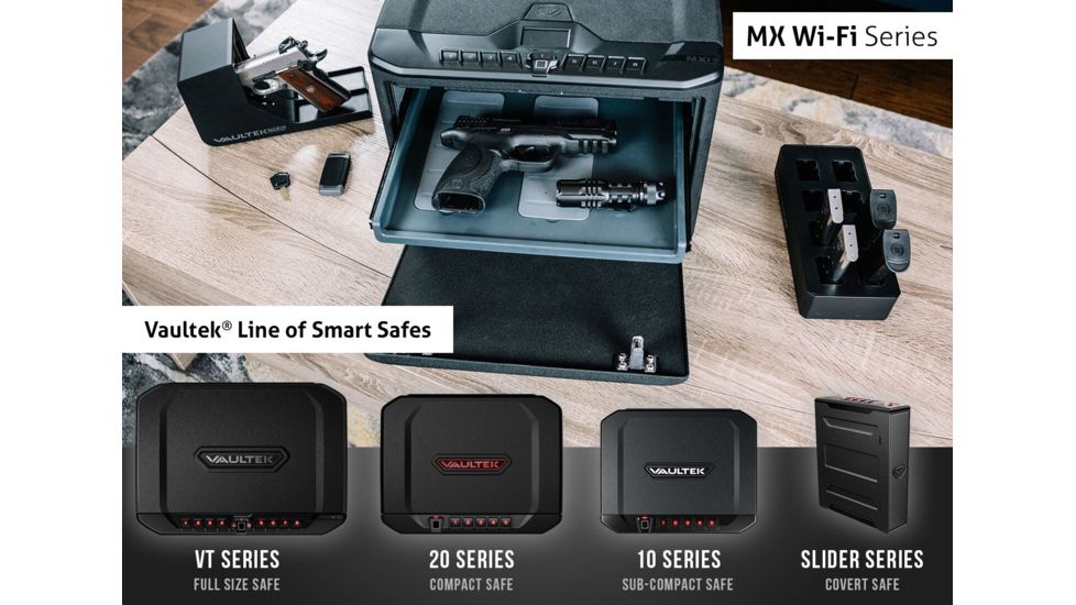 Vaultek Safe NMXi Large Capacity Wi-Fi Rugged Biometric Smart Safe, Black, NMXi-BK