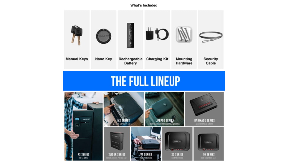 Vaultek Safe NVTi Full Size Rugged WiFi and Biometric Smart Safe, Black, NVTi-BK