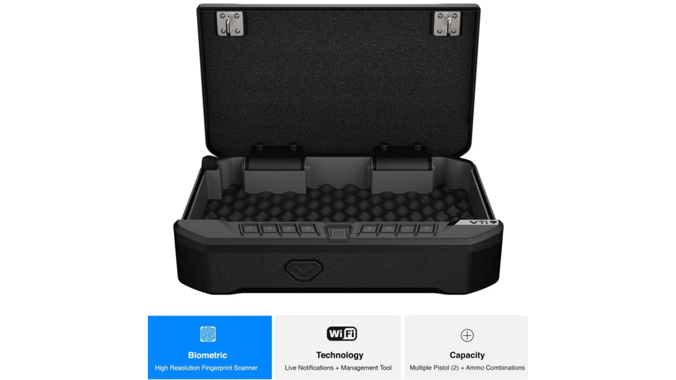 Vaultek Safe NVTi Full Size Rugged WiFi and Biometric Smart Safe, Black, NVTi-BK