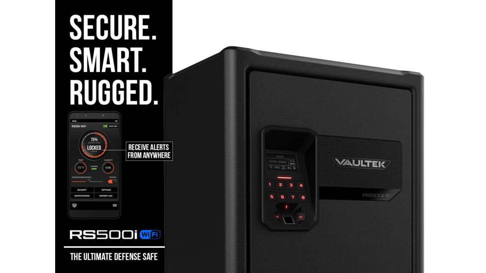 Vaultek Safe RS500i Biometric Smart Rifle Safe, Black, RS500i-BK