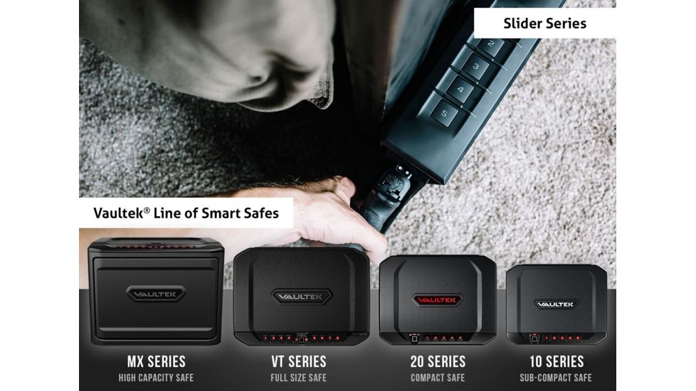 Vaultek Safe SL20 Slider Bluetooth Pistol Vault, Black, SL20-BK
