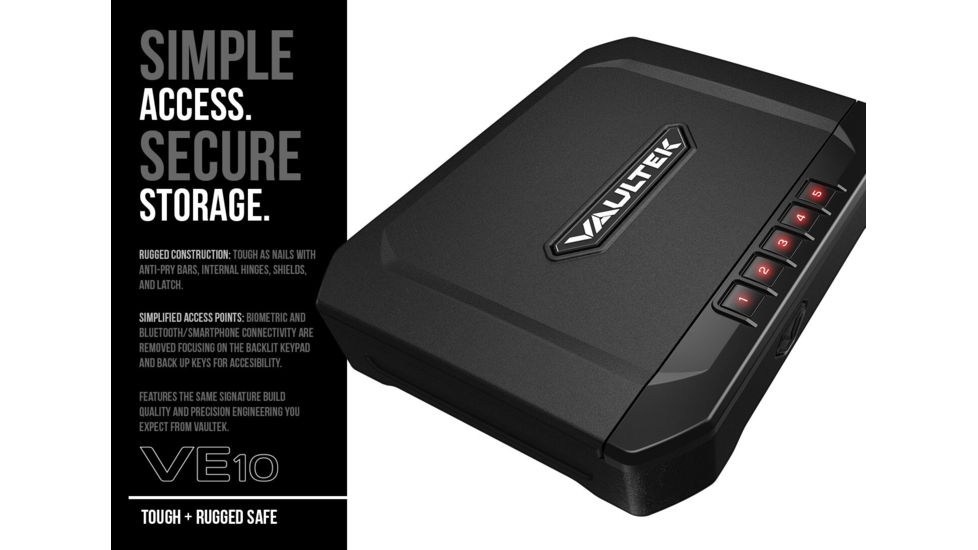 Vaultek Safe Essential Series VE10 Safe, Black, VE10-BK