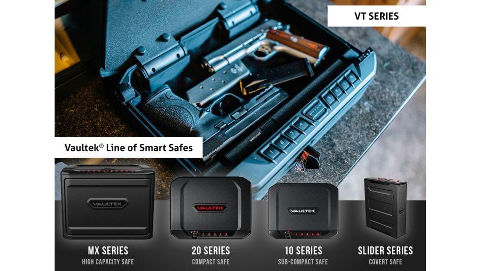 Vaultek Safe VT Full-Size Bluetooth Pistol Vault, Black, VT-BK