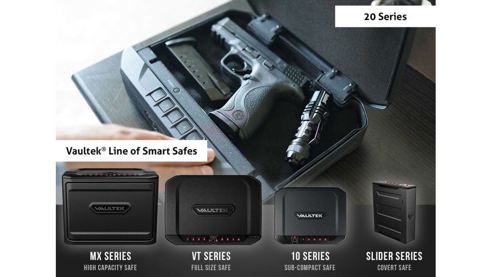 Vaultek Safe VT20 Bluetooth Pistol Vault, Black, VT20-BK