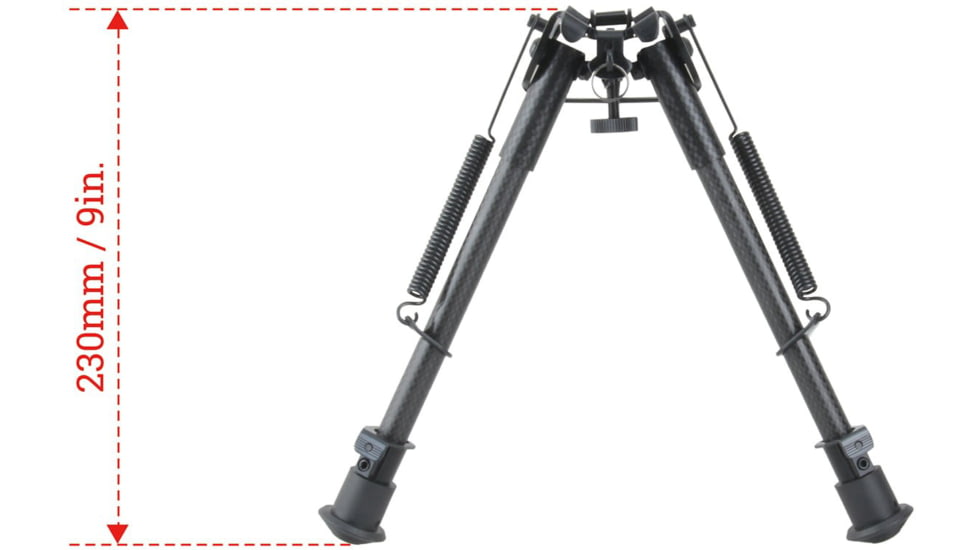 Vector Optics Carbon Fiber Spring Bipod, 9-13.5in, Black, RSCFP-09