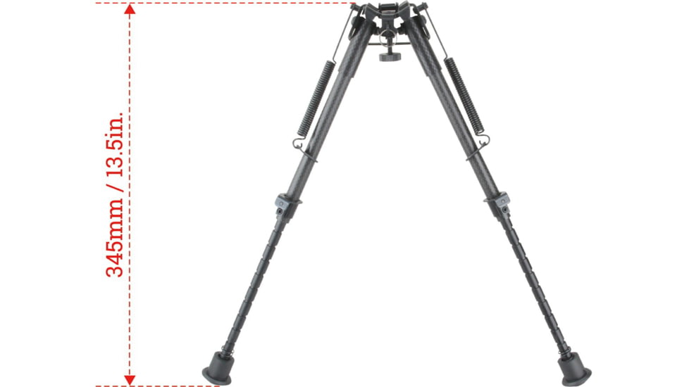 Vector Optics Carbon Fiber Spring Bipod, 9-13.5in, Black, RSCFP-09
