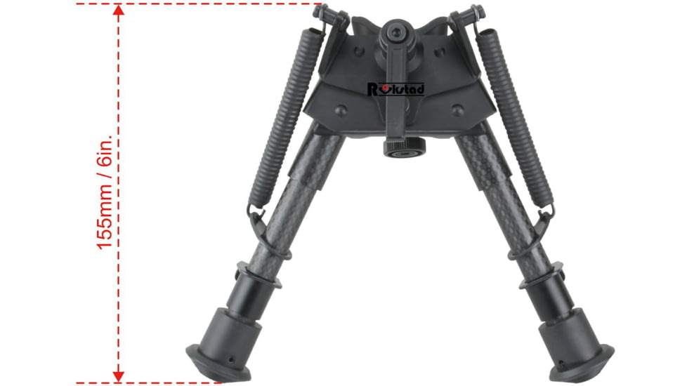 Vector Optics Carbon Fiber Swivel Spring Bipod, 6-9in, Black, RSCFS-06