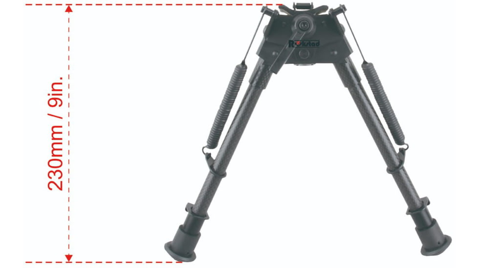 Vector Optics Carbon Fiber Swivel Spring Bipod, 9-13.5in, Black, RSCFS-09