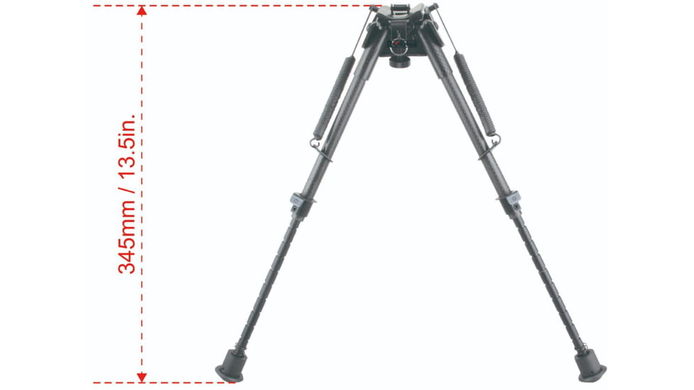 Vector Optics Carbon Fiber Swivel Spring Bipod, 9-13.5in, Black, RSCFS-09