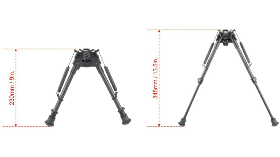 Vector Optics Carbon Fiber Swivel Spring Bipod, 9-13.5in, Black, RSCFS-09