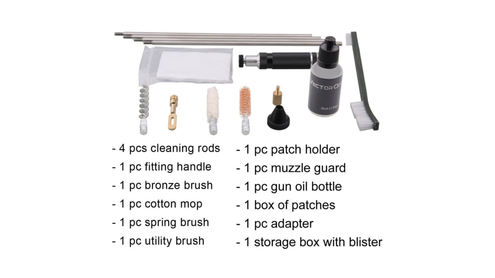 Vector Optics Gun Cleaning Kit, Shotgun, .410, Black, SCCK-09