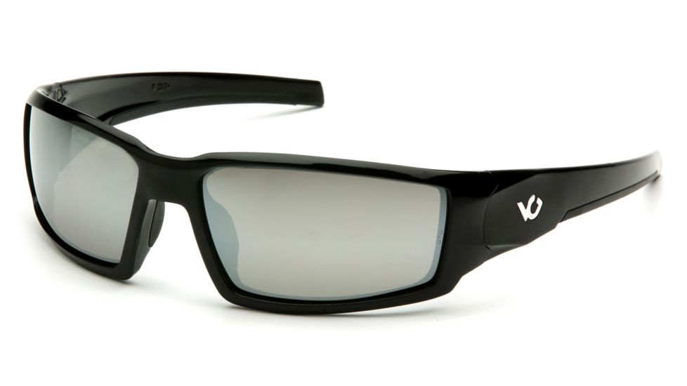Venture Gear Pagosa Shooting Glasses, Silver Mirror Anti-Fog Lens, Black Frame VGSB570T