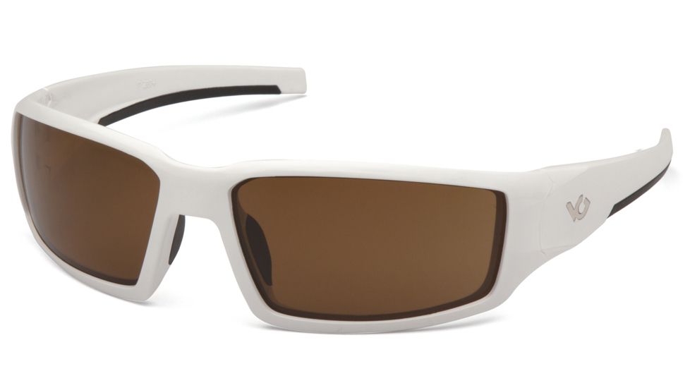 Venture Gear Pagosa Shooting Glasses, Bronze Anti-Fog Lens, White Frame VGSW518T