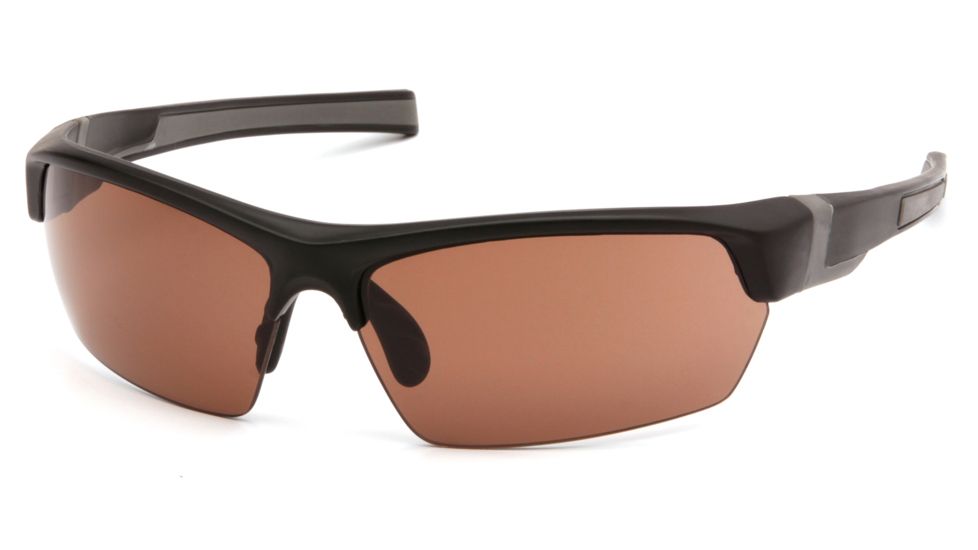 Venture Gear Tensaw Shooting Glasses, Black/Gray Frame, Bronze Anti-Fog Lenses, VGSB318T