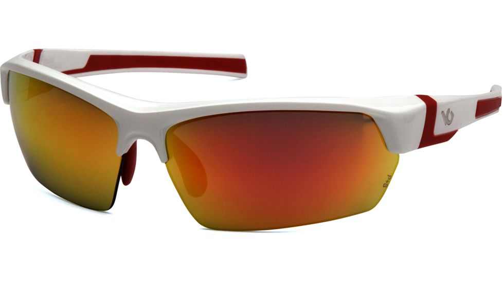Venture Gear Tensaw Shooting Glasses, White Frame, Sky Red Mirror Polarized Lens, VGSWR351