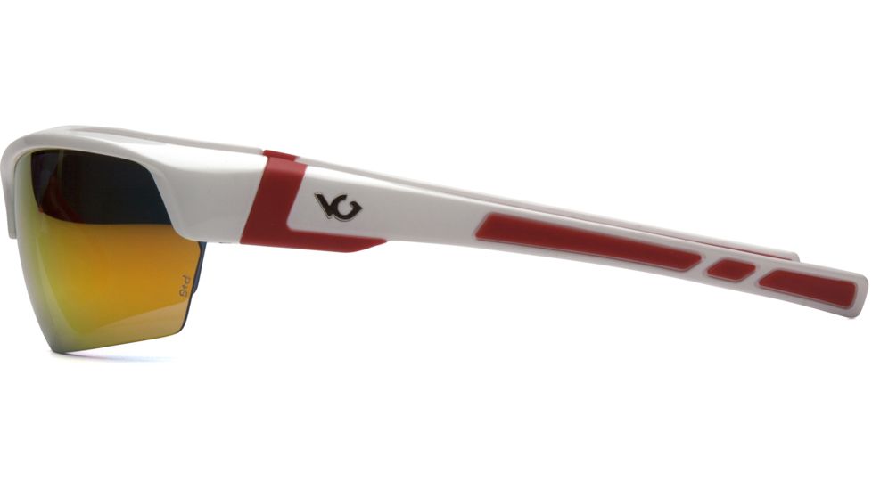 Venture Gear Tensaw Shooting Glasses, White Frame, Sky Red Mirror Polarized Lens, VGSWR351