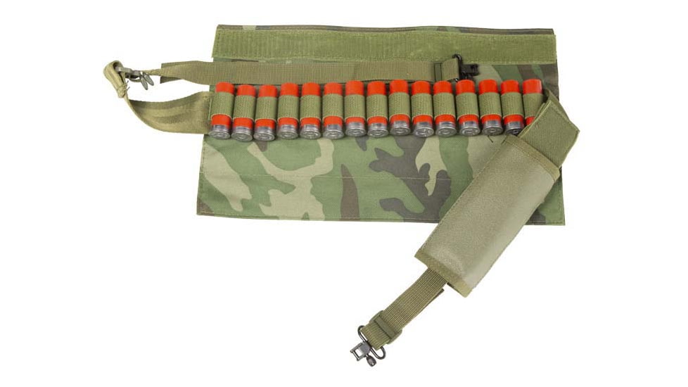 VISM ShotGun BAndolier Sling w/Sling Swivel Hardware, Woodland Camo, AASHWC