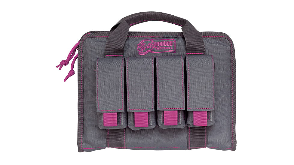 Voodoo Tactical Pistol Case w/ Mag Pouches, Gray/Purple, 25-0017160000