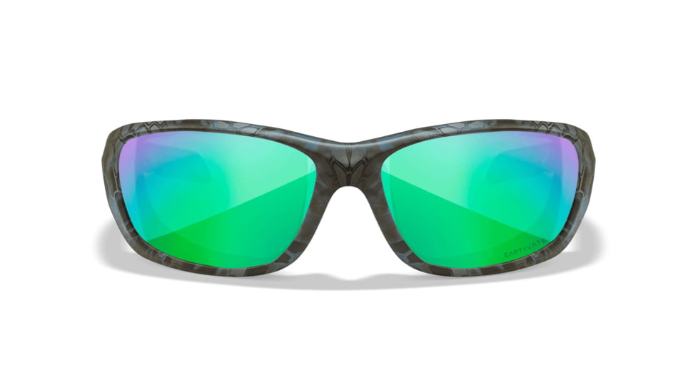 Wiley X Performance Gravity Captivate Pol Sunglasses, Kryptek Neptune Frame, Green Mirror Lens, CCGRA12