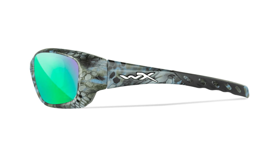 Wiley X Performance Gravity Captivate Pol Sunglasses, Kryptek Neptune Frame, Green Mirror Lens, CCGRA12