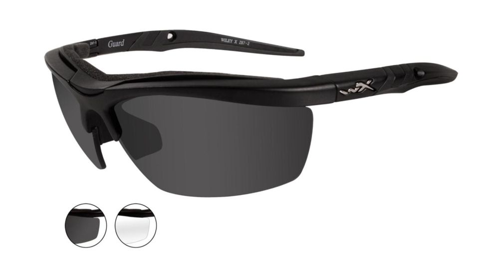 Wiley X Guard Sunglasses - Clear Smoke Gray Lens / Matte Black Frame 4004