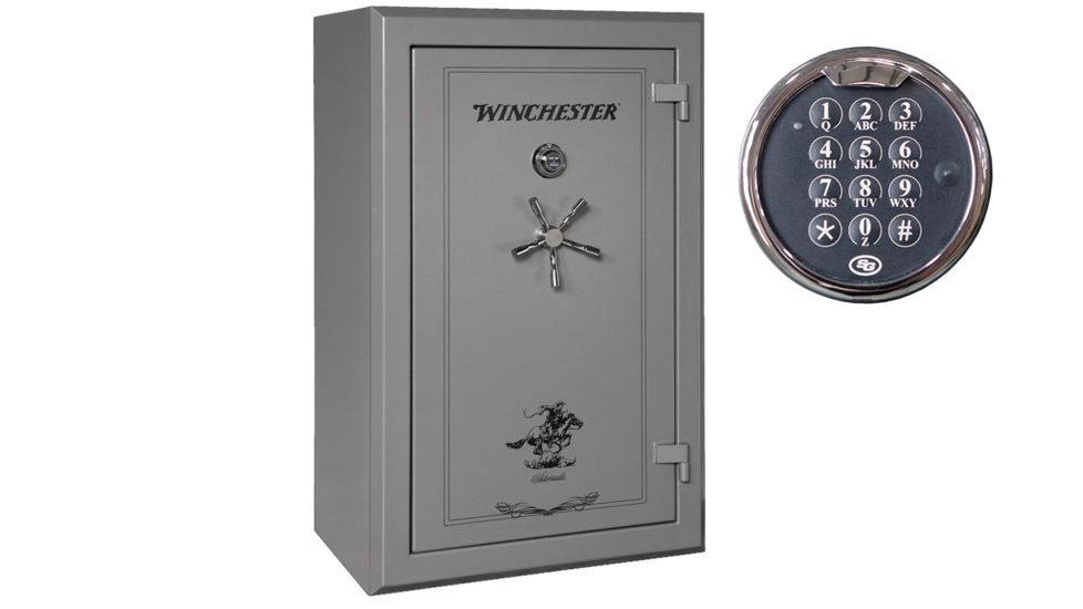 Winchester Safes Silverado 33, 30 Gun Safe, 2 Hour Fire Rating, U.L. Listed Electronic Lock, Gunmetal Gray, 32.9 cu. Ft, S-5938-33-10-E