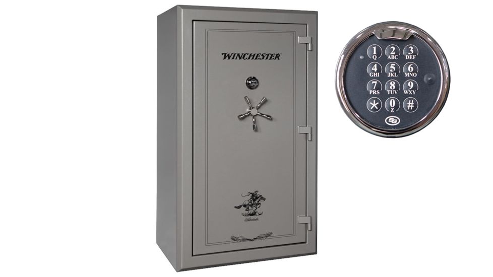 Winchester Safes Silverado 51, 48 Gun Safe, 2 Hour Fire Rating, U.L. Listed Electronic Lock, Black, 50.8 cu. Ft, S-7242-51-7-E