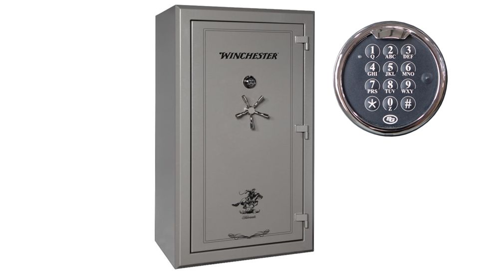 Winchester Safes Silverado 51, 48 Gun Safe, 2 Hour Fire Rating, U.L. Listed Electronic Lock, Gunmetal Gray, 50.8 cu. Ft, S-7242-51-10-E